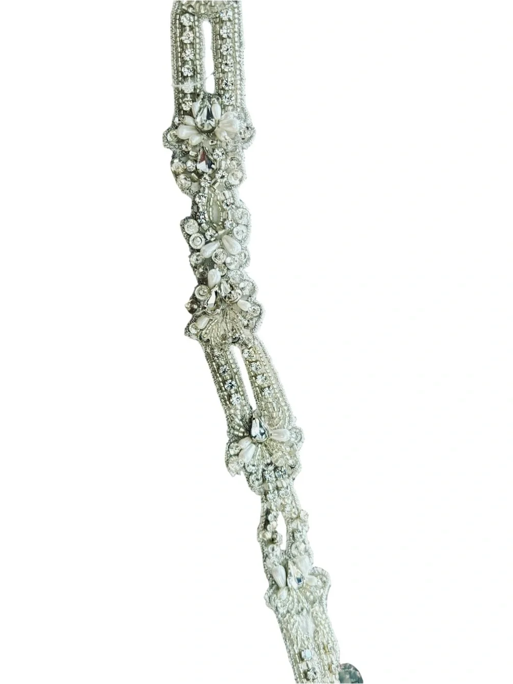NWT Evan Picone Crystal Embellished Bridal Belt - Silver